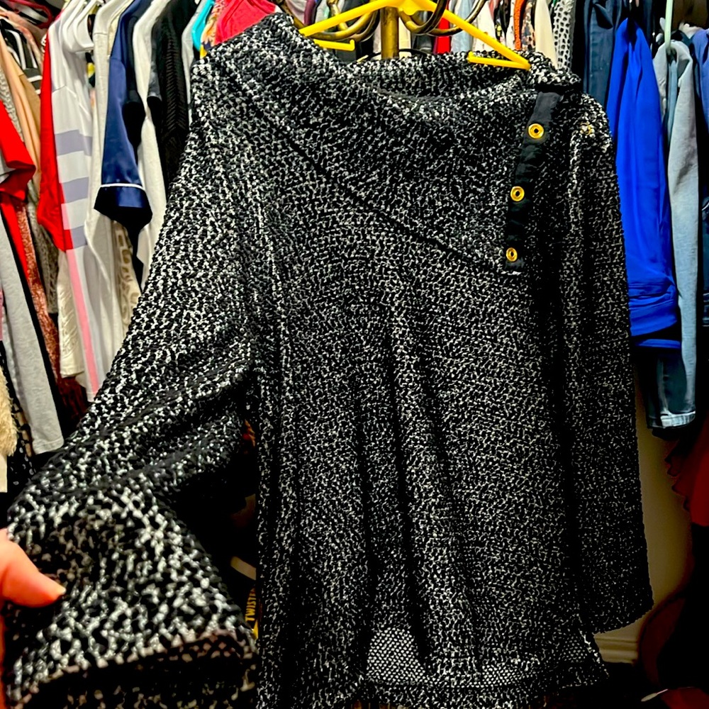 Calvin Klein Sweater With Button Cowl Neck
